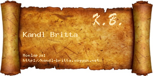 Kandl Britta névjegykártya